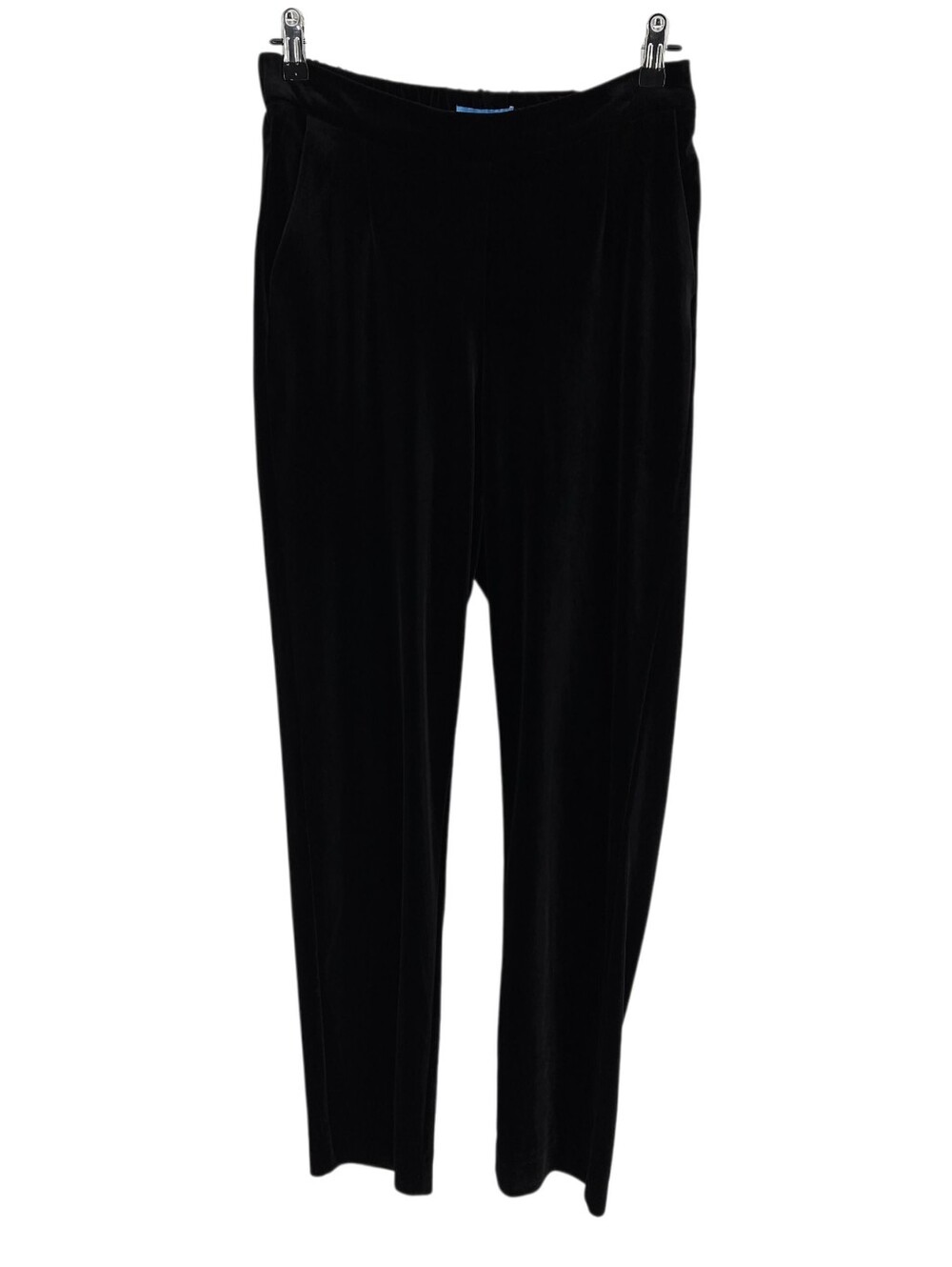 Draper James Straight Pants Black Velvet High Rise Pull On Stretch Waist Medium